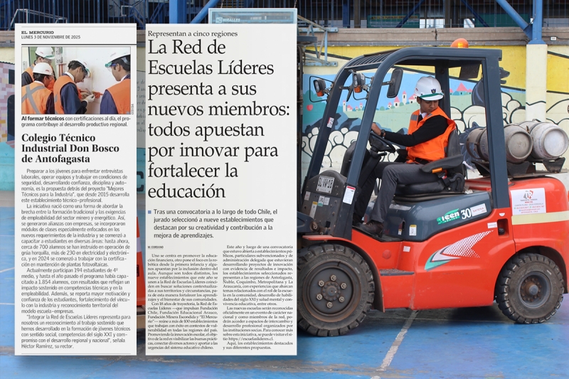 Colegio Don Bosco Antofagasta es parte de la Red de Escuelas Líderes 2025